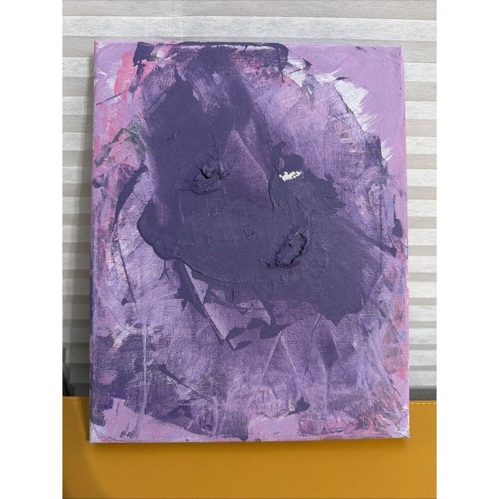 Abstract Purple Painting Textured Wall Art Unframed Single Piece